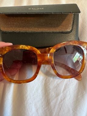 Celine 54mm Tortoiseshell Sunglasses - Amber Honey